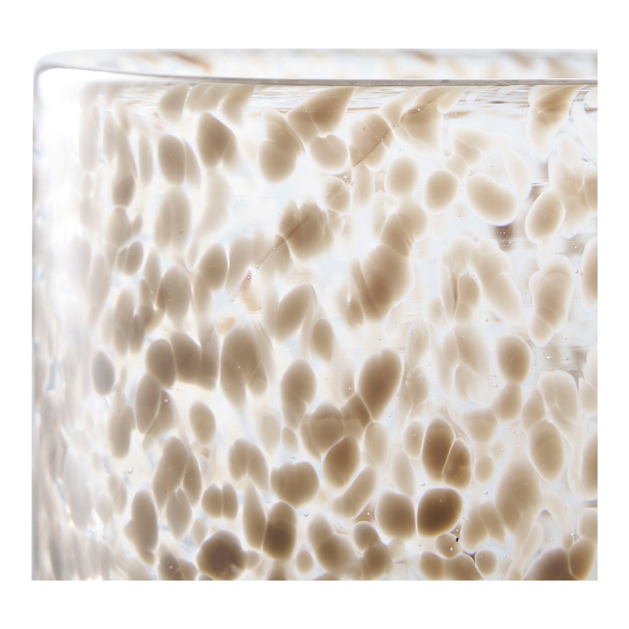 Kerzenhalter aus Glas, braun gemustert, Ø12×11,5 cm